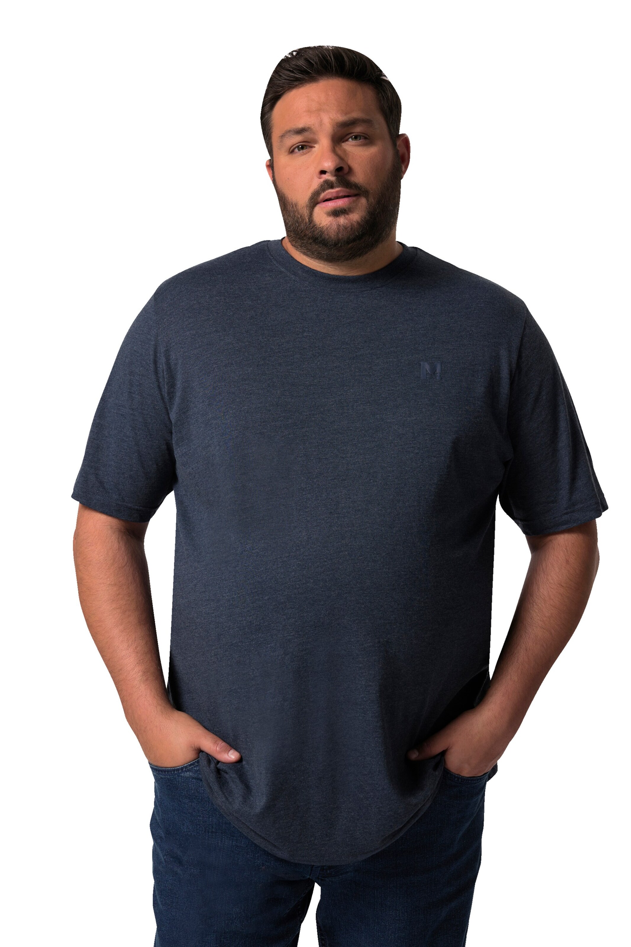 Men Plus Shirt in Blue: front