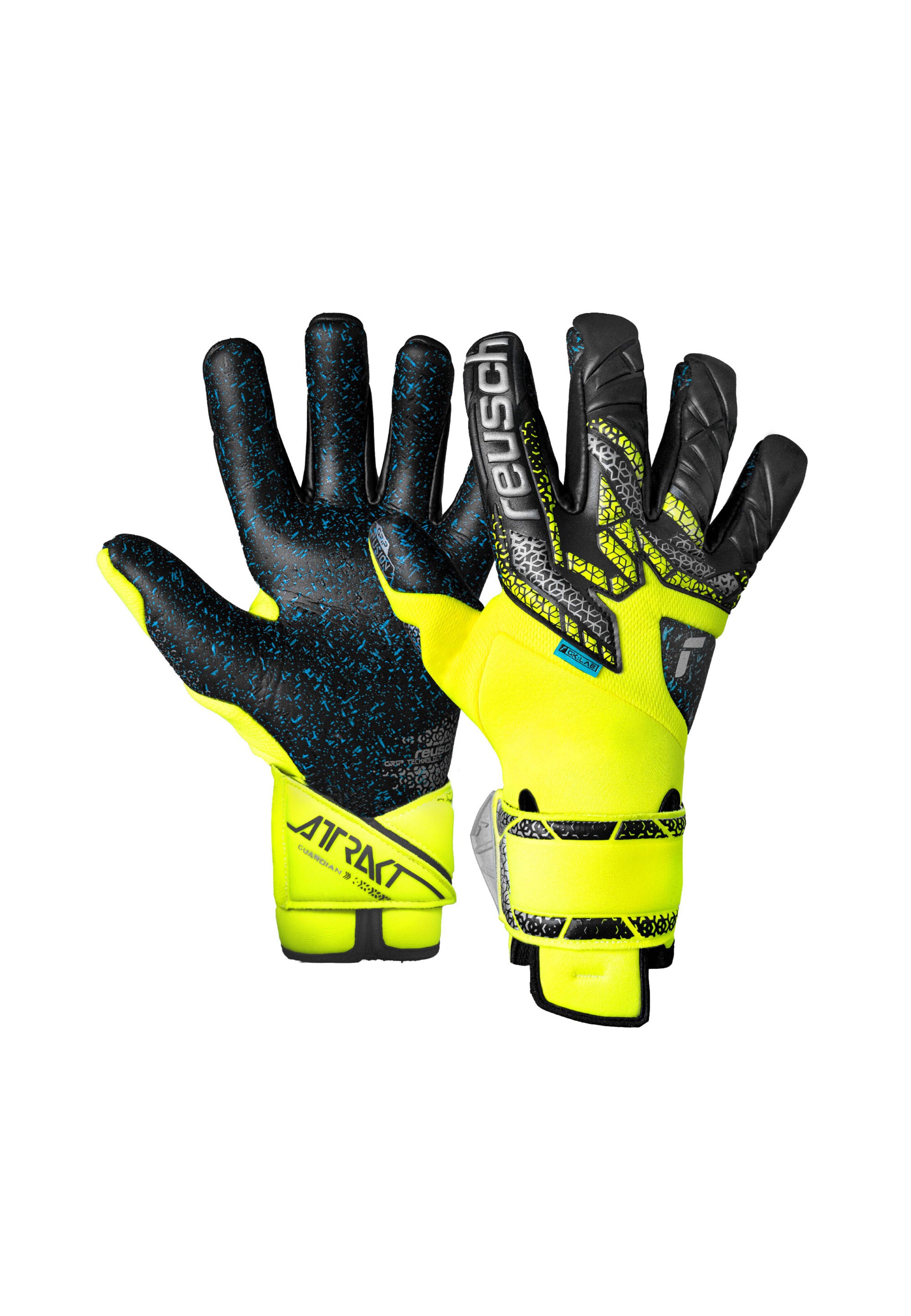 REUSCH Sports gloves 'Attrakt Fusion Guardian' in Yellow: front