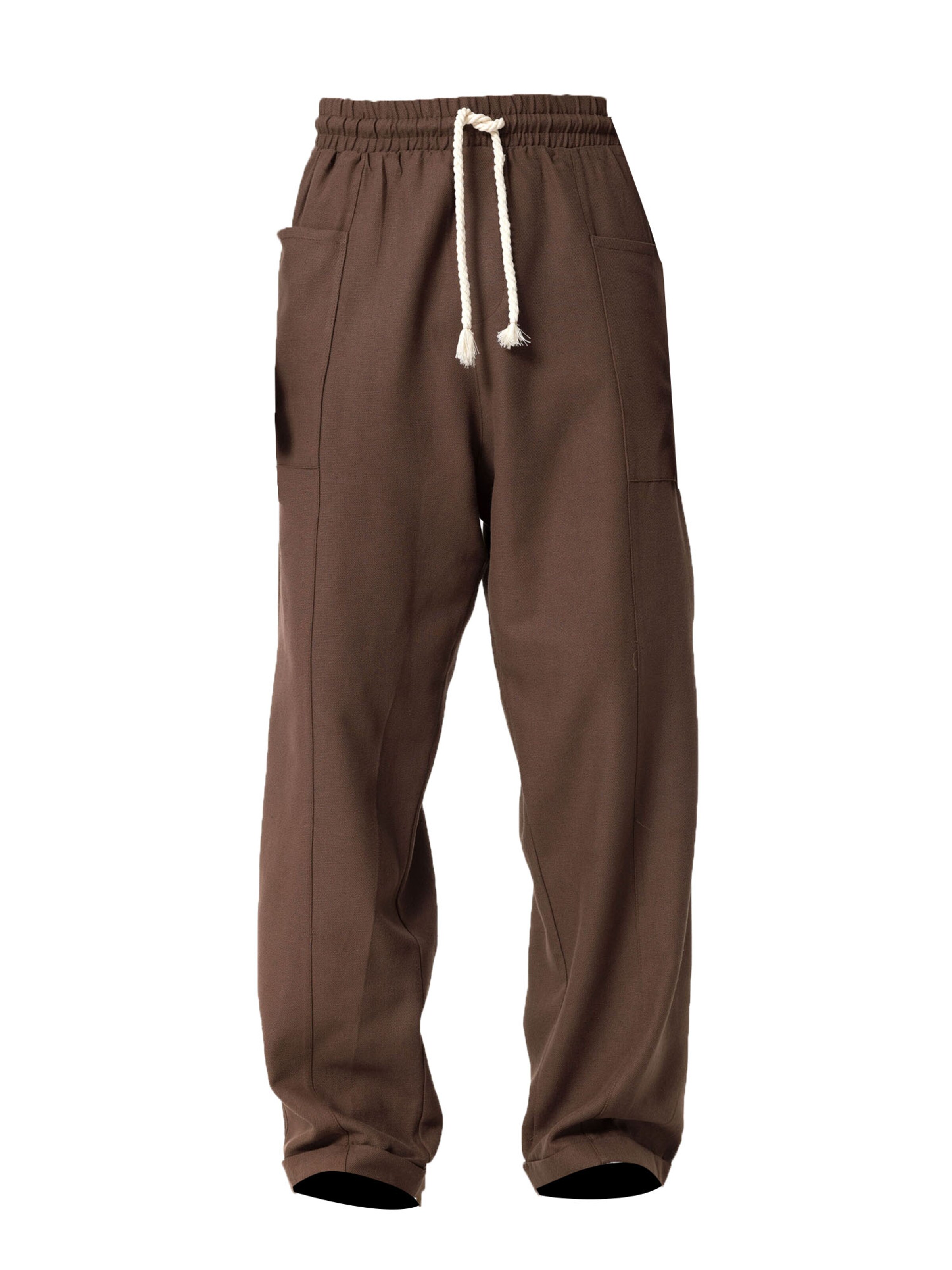 VAMOS CLO Loosefit Broek in Bruin: voorkant