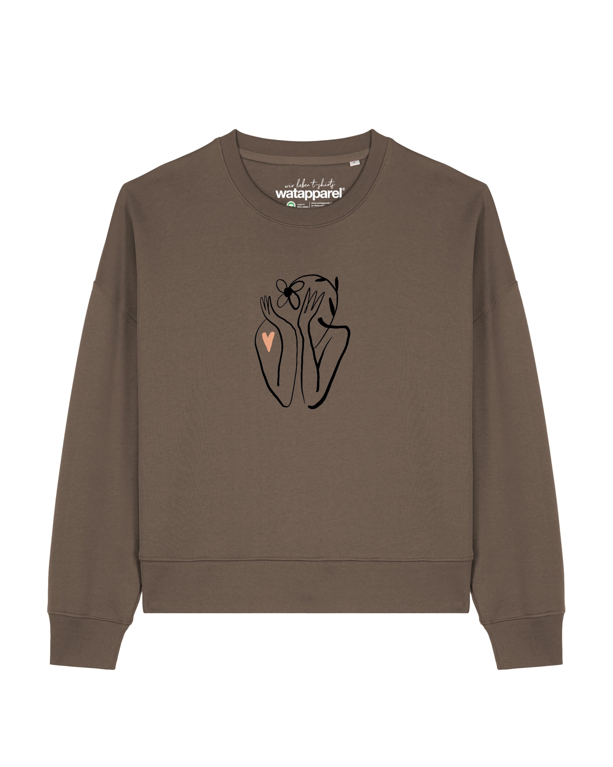 Felpa 'Self love ' di Watapparel in marrone: frontale