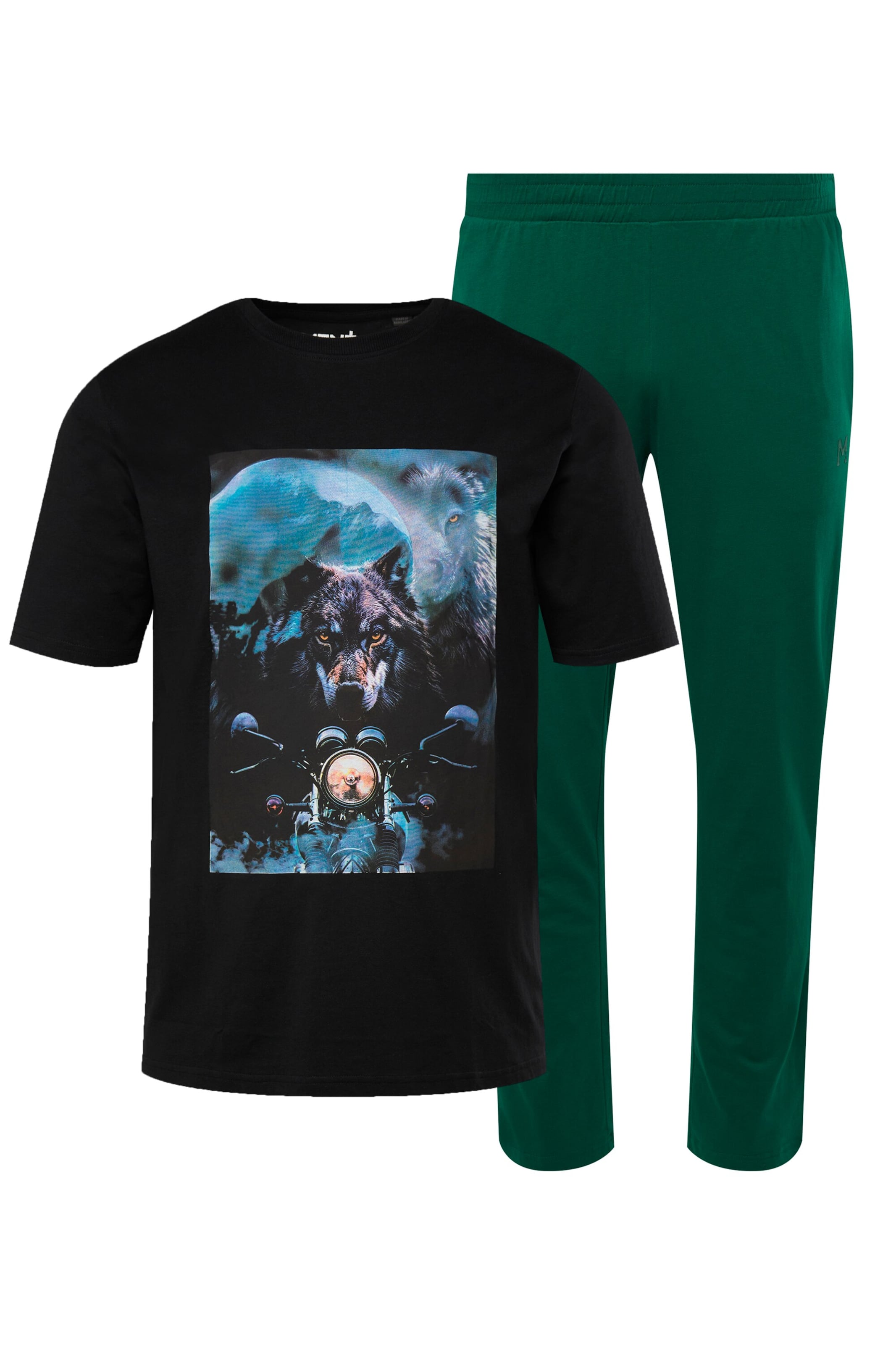 Men Plus Pyjama lang in Gemengde kleuren: voorkant