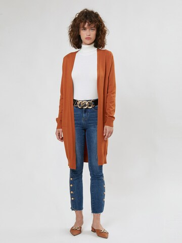 Influencer Knit cardigan in Brown: front