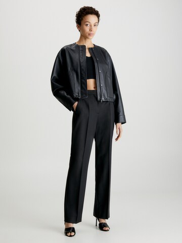 Calvin Klein Regular Trousers with creases in Black