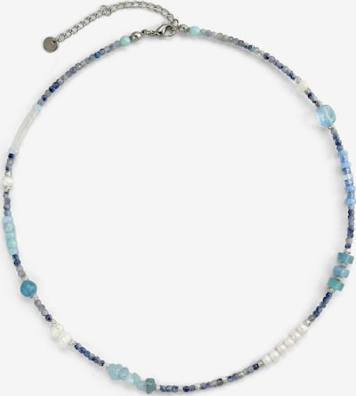 Nemomatheo Kette 'Saphirtraum – Handgefertigte Steinperlenkette' in gold, Produktansicht