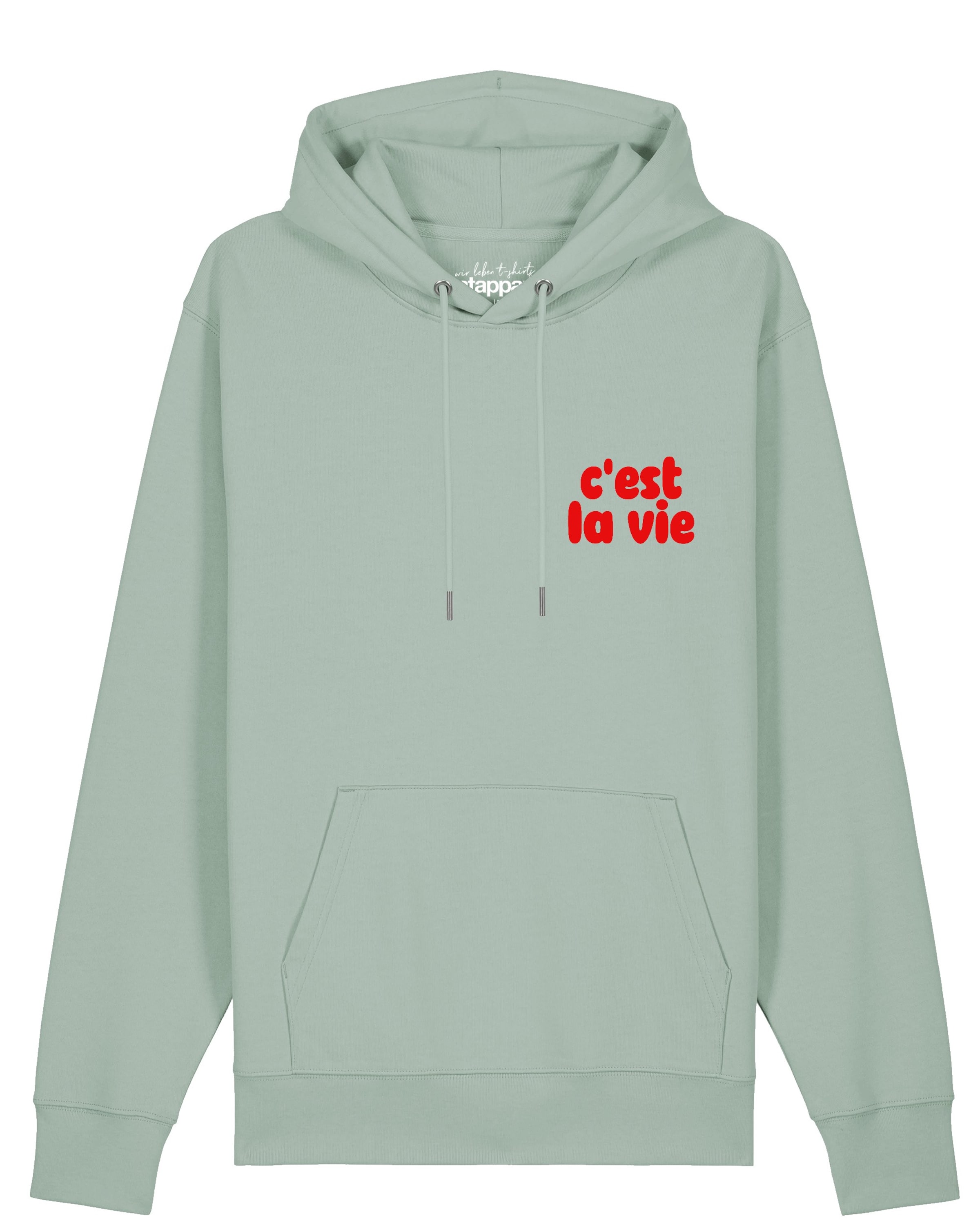 Felpa ' cest la vie ' di Watapparel in verde: frontale