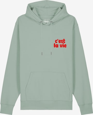 Felpa ' cest la vie ' di Watapparel in verde: frontale