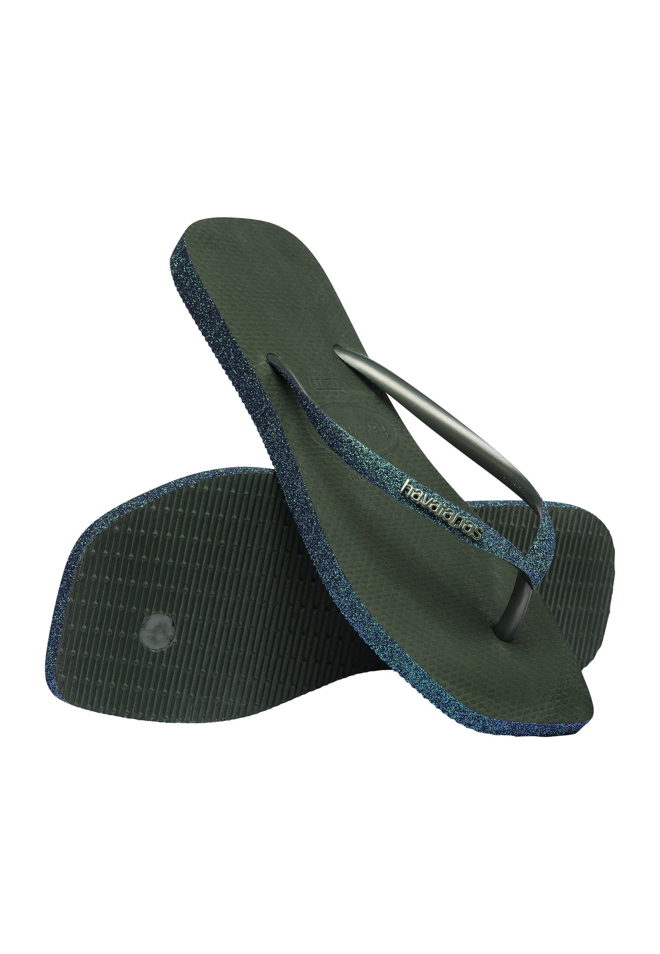HAVAIANAS Žabky 'Slim Square Sparkle' – zelená