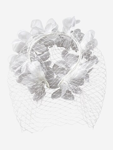 Magicshe Hair Jewelry 'Fascinator Haarreif mit Gesichtsschleier' in White: front