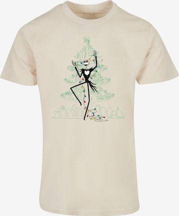 ABSOLUTE CULT Shirt 'The Nightmare Before Christmas - Tree 2' in Beige: voorkant