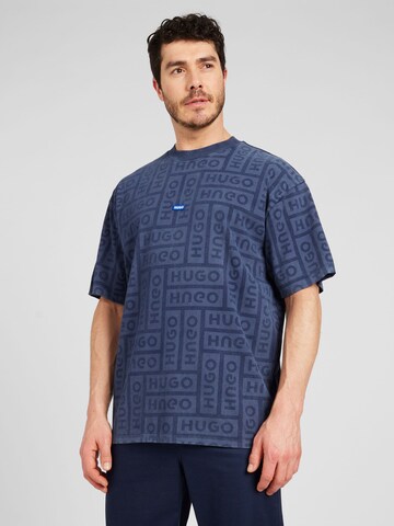 HUGO T-shirt 'Nidane' i blå: framsida