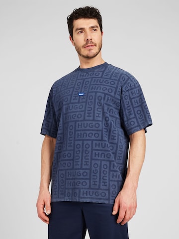 HUGO Blue Shirt 'Nidane' in Blauw: voorkant