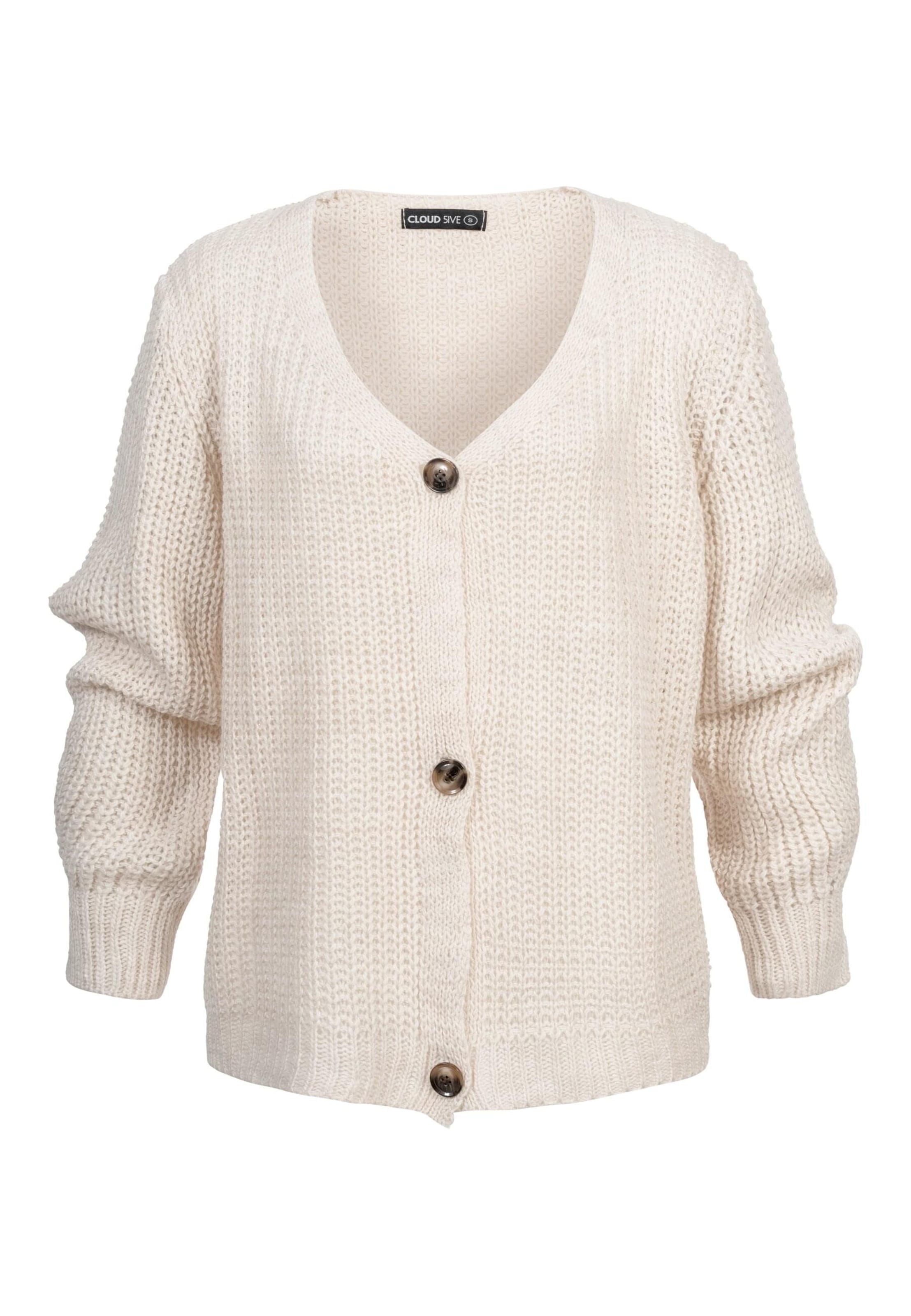 Cloud5ive Knit Cardigan in Beige: front