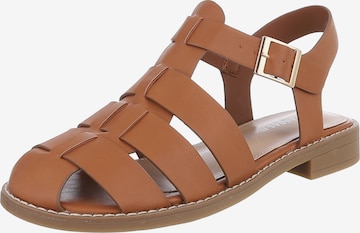 Ital-Design Sandale in Braun: Vorderseite