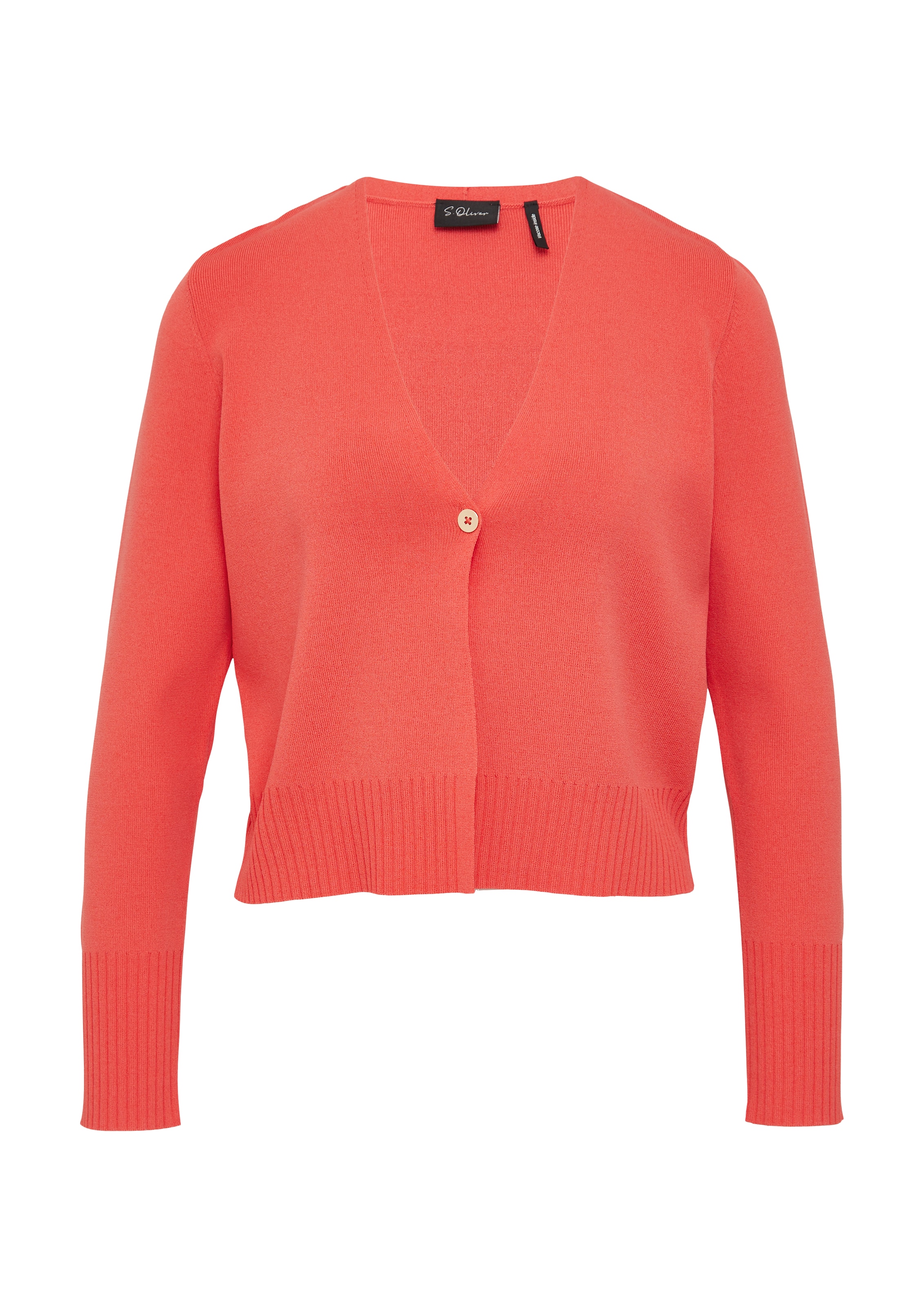 s.Oliver BLACK LABEL Gebreid vest in Rood: voorkant