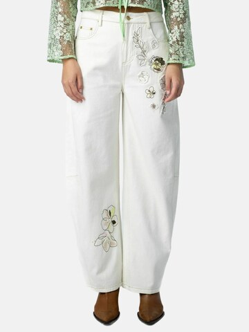 Coster Copenhagen regular Jeans ' Embroidered ' i hvid