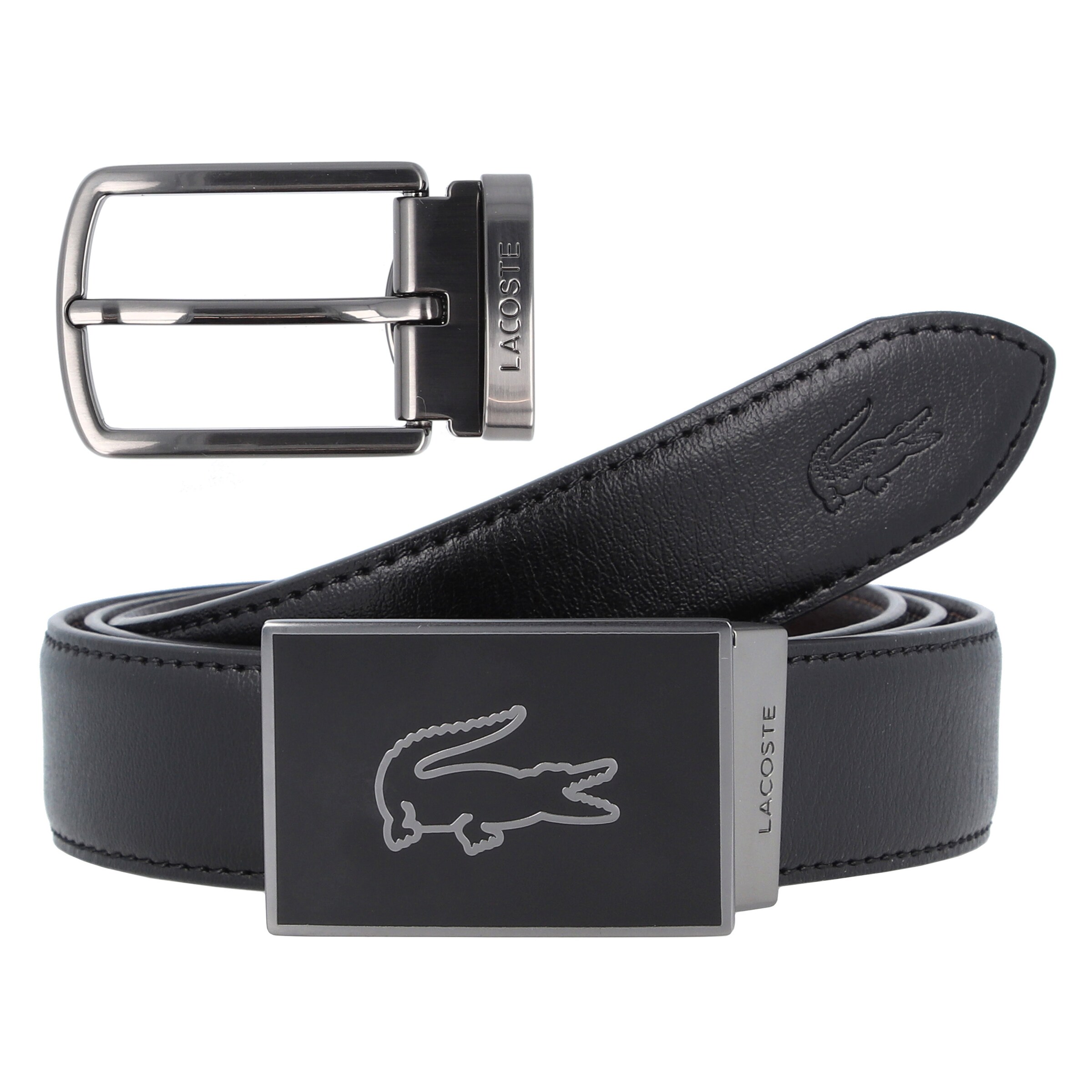 Männer Gürtel LACOSTE Gürtel 'Elegance' in Dunkelbraun, Anthrazit - TT49071 Männer Gürtel LACOSTE Gürtel 'Elegance' in Dunkelbraun, Anthrazit - TT49071