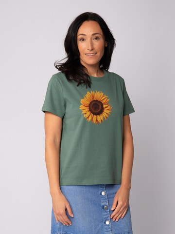 Watapparel Shirt 'Sonnenblume' in Green: front