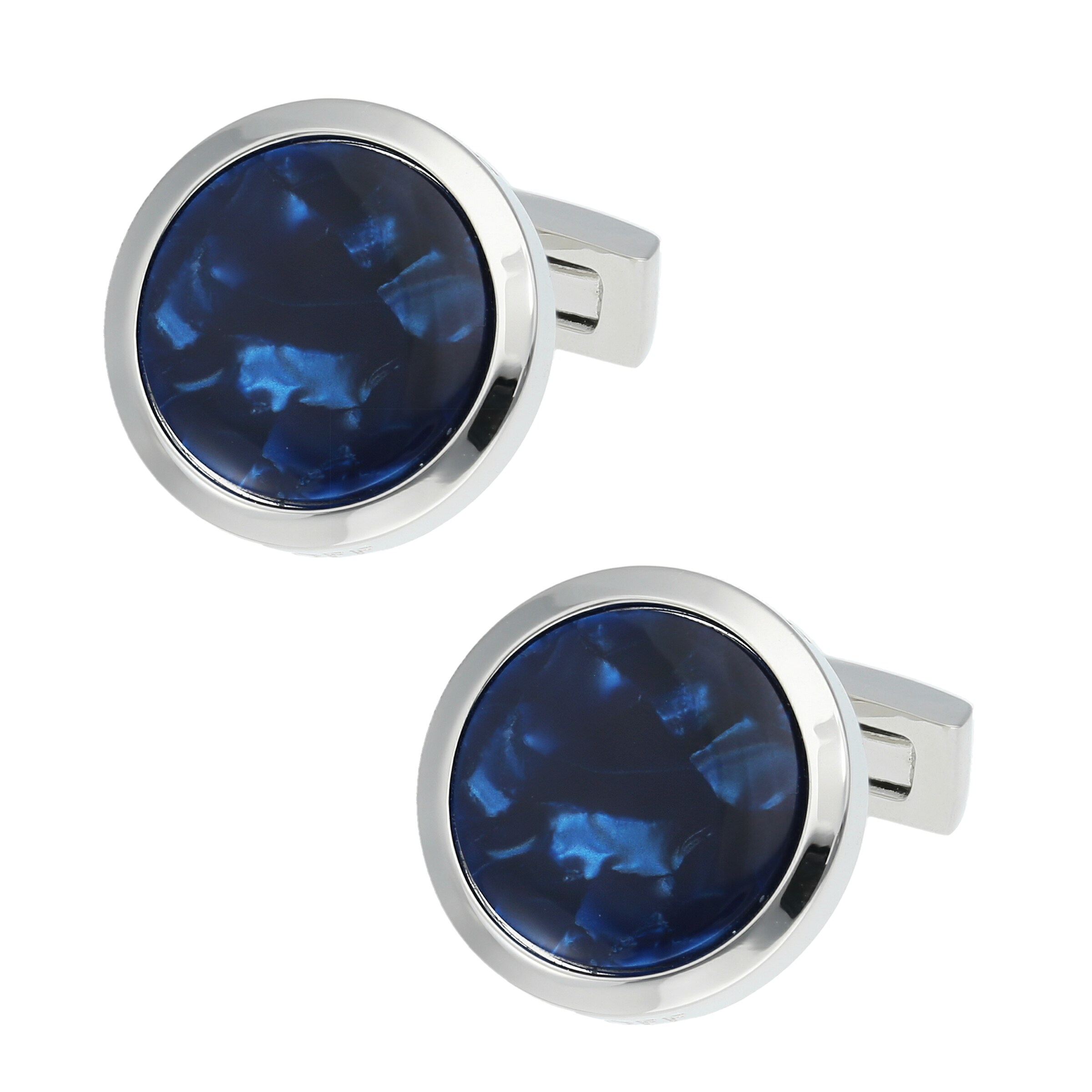 Davidoff Venice Manschettenknöpfe Messing 2 cm in Blau: Vorderseite