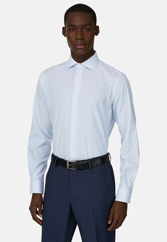 Boggi Milano Regular fit Overhemd in Blauw: voorkant