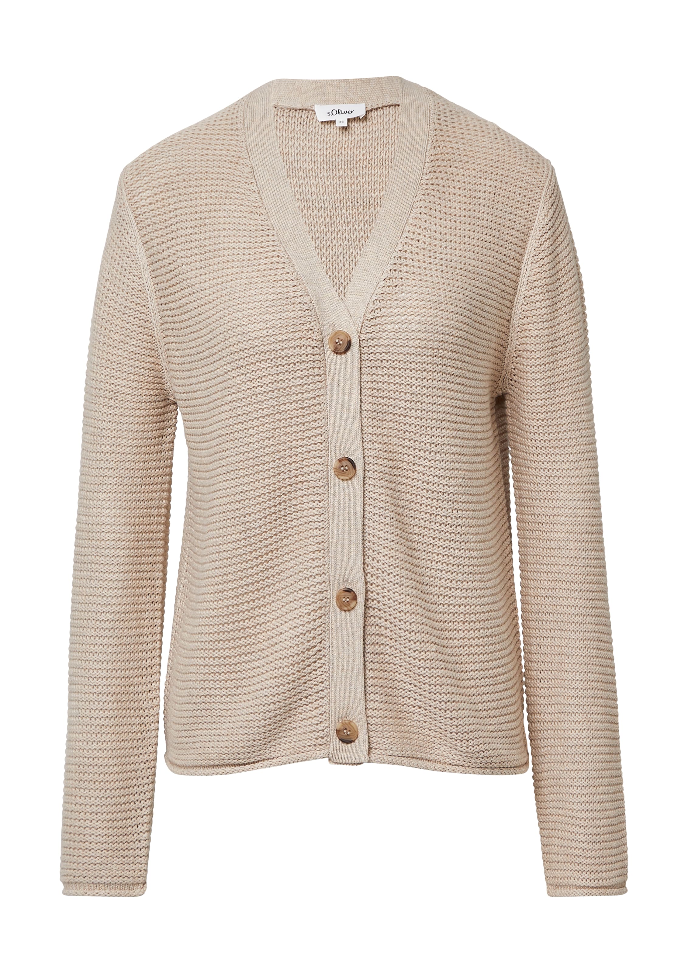 s.Oliver Strickjacke in Beige: Vorderseite
