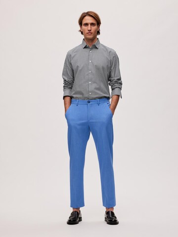 SELECTED HOMME Regular Trousers with creases 'LIAM' in Blue