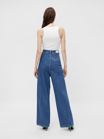 ONLY Wide leg Pressveckade jeans 'Una' i blå