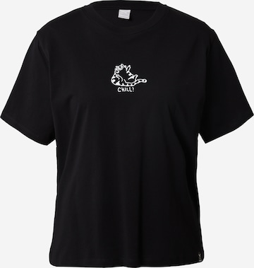 Iriedaily T-Shirt 'Chilly Cat' in Schwarz: predná strana