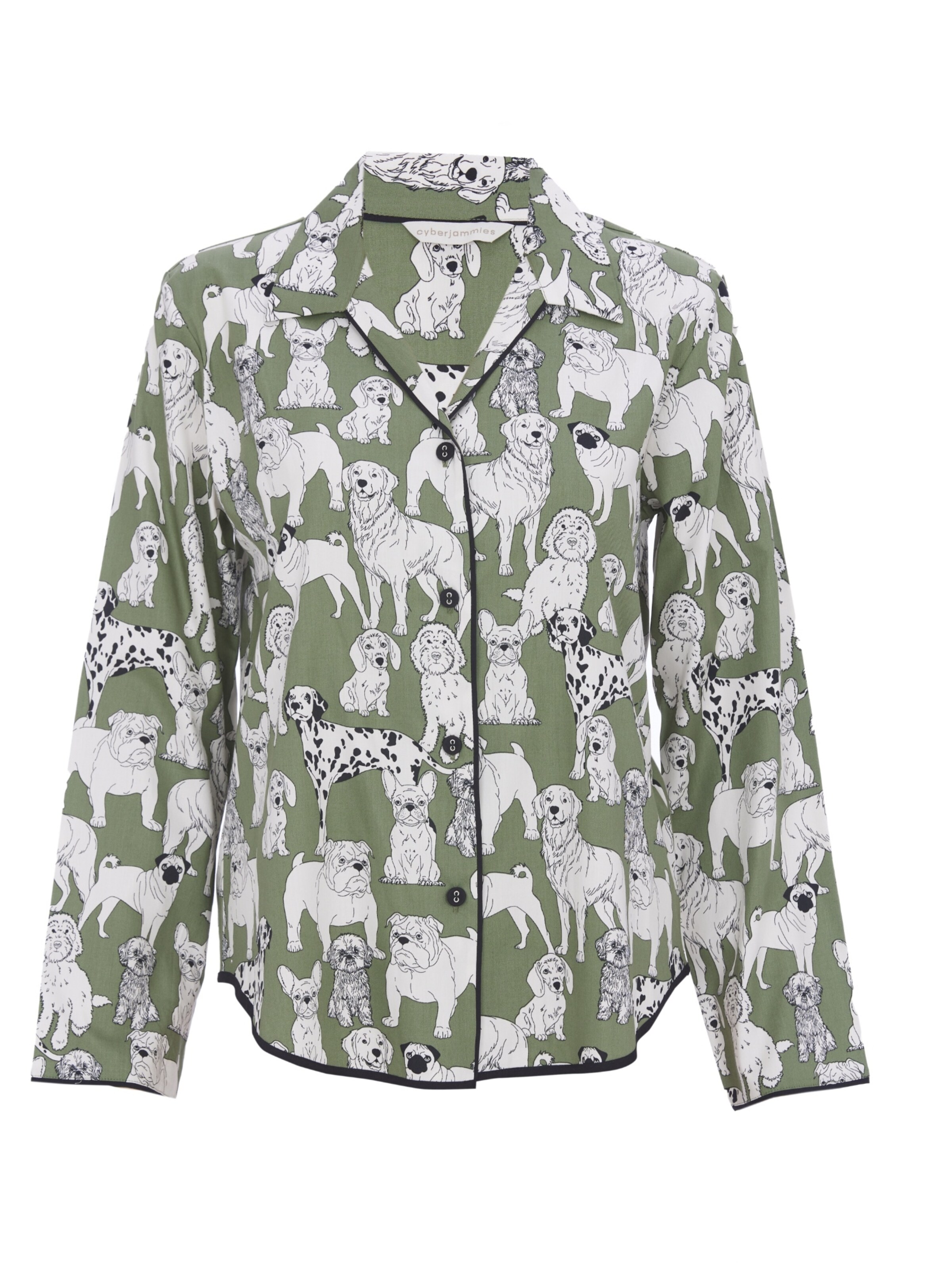 Cyberjammies Slaapshirt 'Nancy' in Groen: voorkant