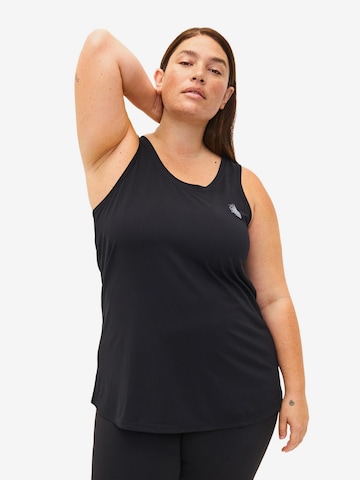 Active by Zizzi Sporttop in Zwart: voorkant