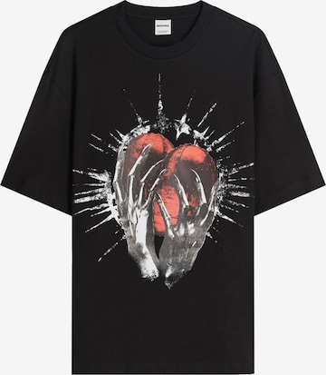 Bershka Paita 'HEART' värissä musta: etupuoli