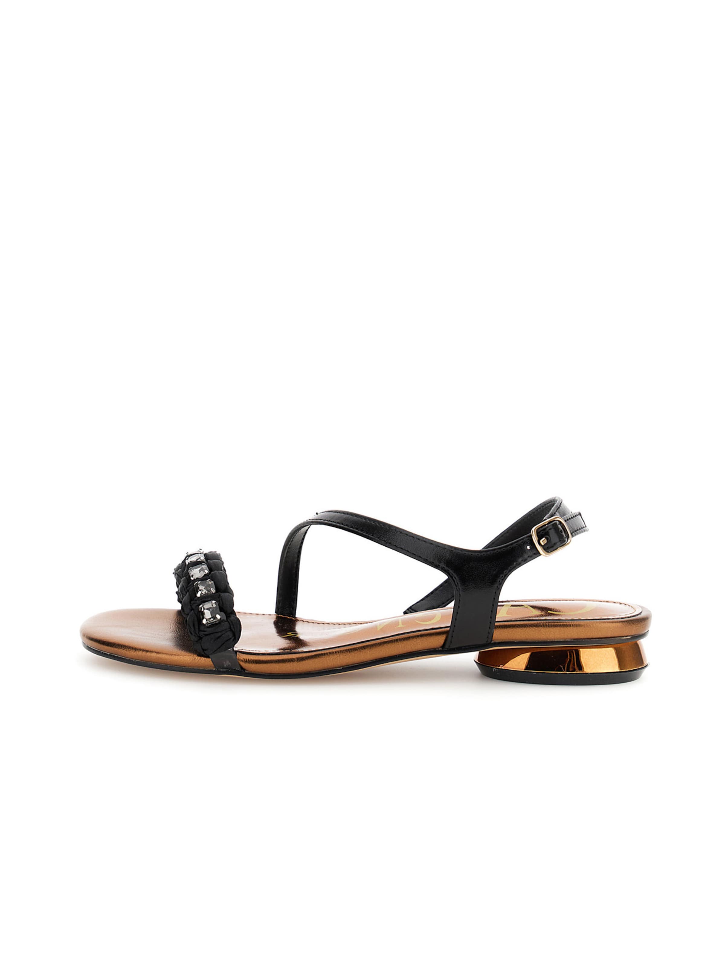 CAFè NOIR Sandalen met riem in Zwart: voorkant