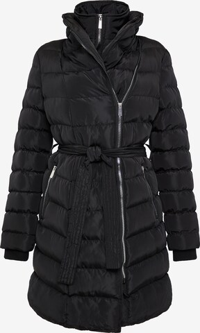 Threadbare Winter Coat 'Tess' in Black: front