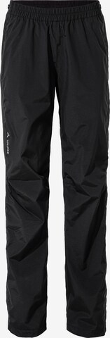 VAUDE Regular Outdoorbroek ' W Yaras Rain Zip P IV ' in Zwart: voorkant