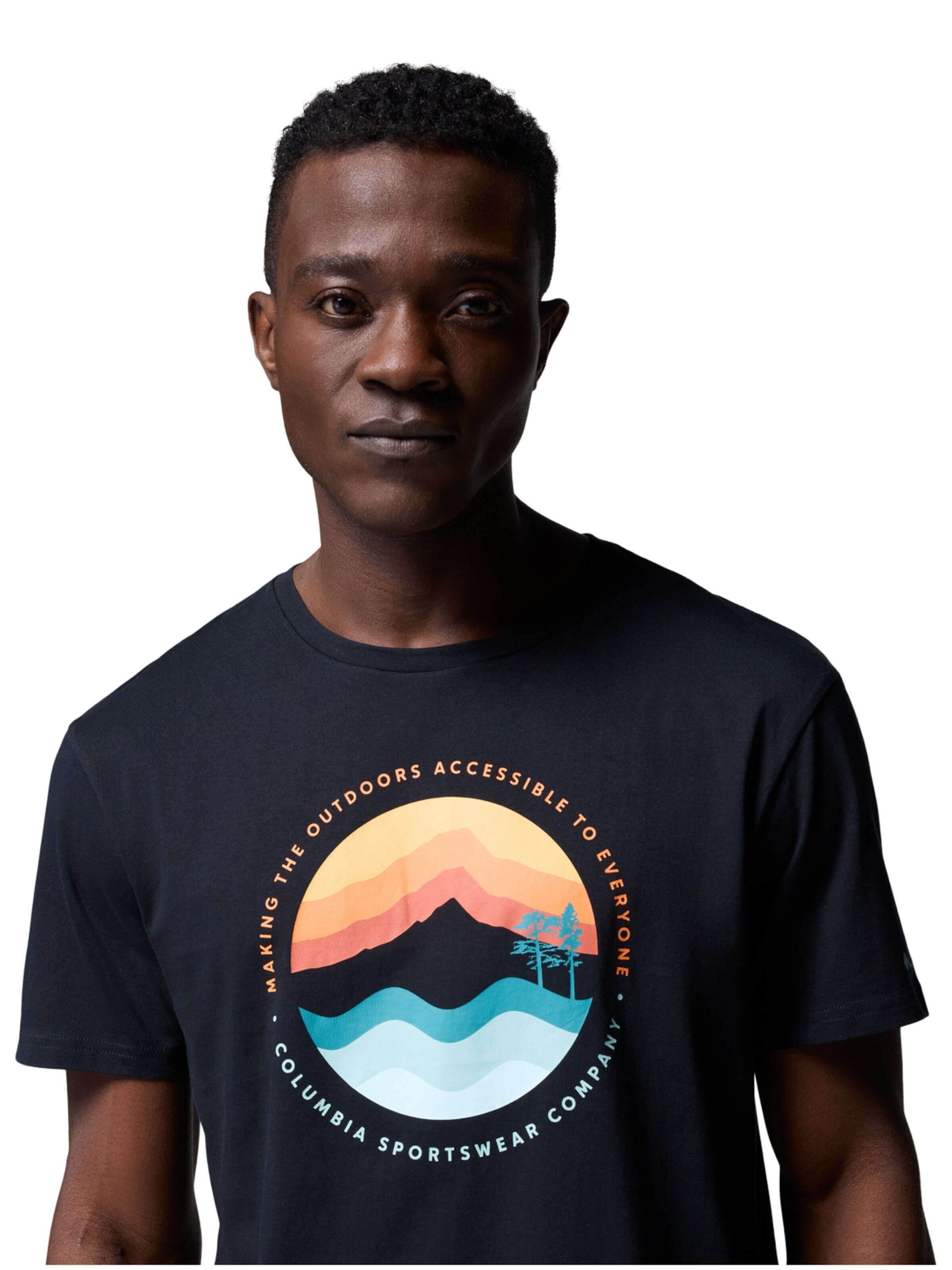 COLUMBIA Shirt 'Columbia Path Lake II Graphic' in Zwart