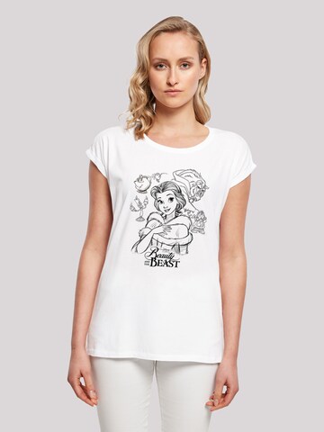 F4NT4STIC Shirt 'Die Schöne Und Das Biest' in Weiß: Vorderseite