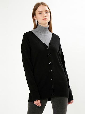 Influencer Knit cardigan in Black: front