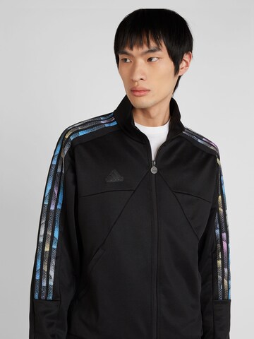 ADIDAS SPORTSWEAR Athletic Zip-Up Hoodie 'TIRO' in Black