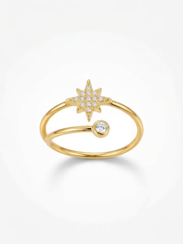 Nemomatheo Ring 'Stella Petite – Minimalistischer Stern-Ring'‌‌ in Gold: Vorderseite