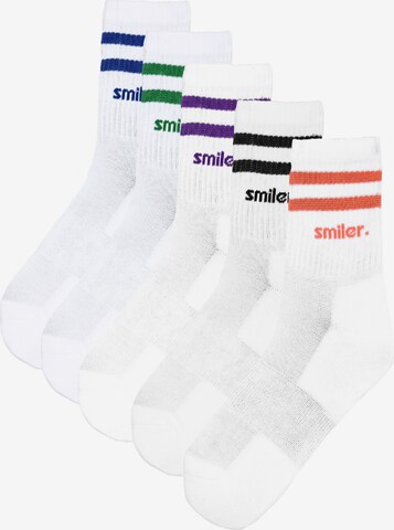 smiler. 5er Set bunte Cush Crew Tennissocken "tennis sockies" in Weiß