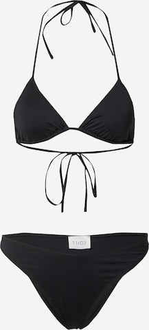 Kendall for ABOUT YOU Triangle Bikini 'Lani' in Black: front