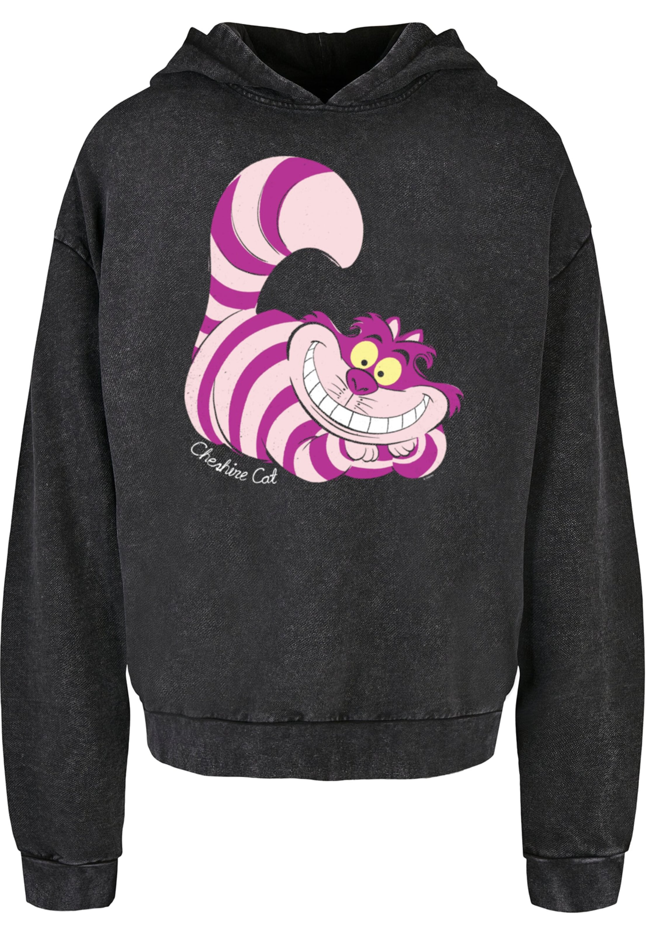 ABSOLUTE CULT Sweatshirt 'Alice in Wonderland - Cheshire Cat' in Schwarz: Vorderseite