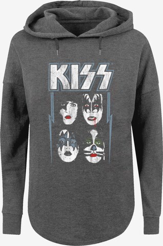 Sweat-shirt 'Kiss Rock Music Band' F4NT4STIC en gris : devant
