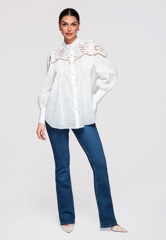 Ombre Blouse in White