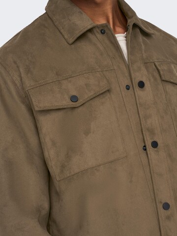 Only & Sons Between-season jacket 'Penn' in Brown