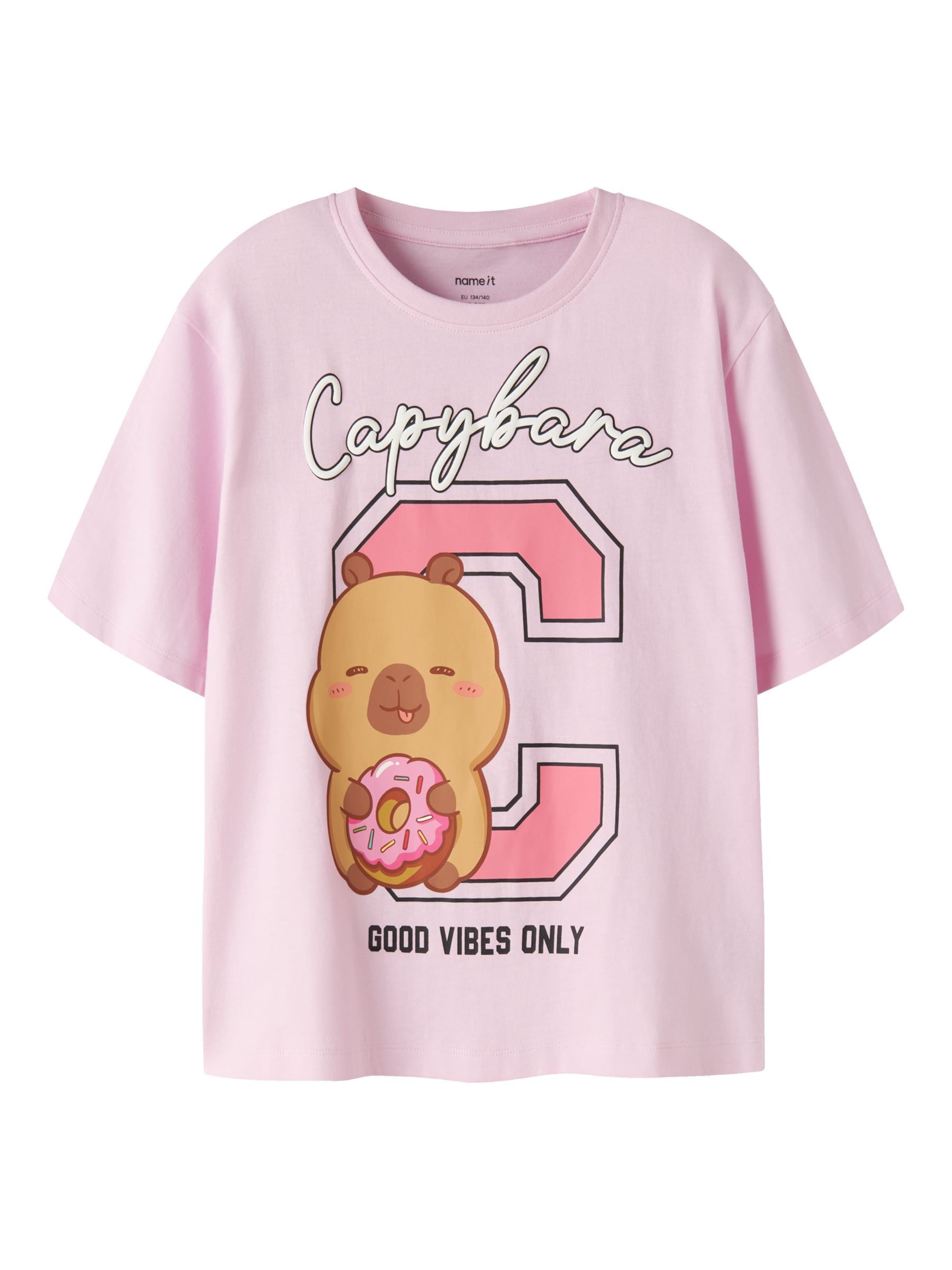 Maglietta 'Capybara' di NAME IT in rosa: frontale