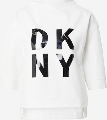 DKNY Performance Athletic Sweatshirt 'POP OVER' in White: front