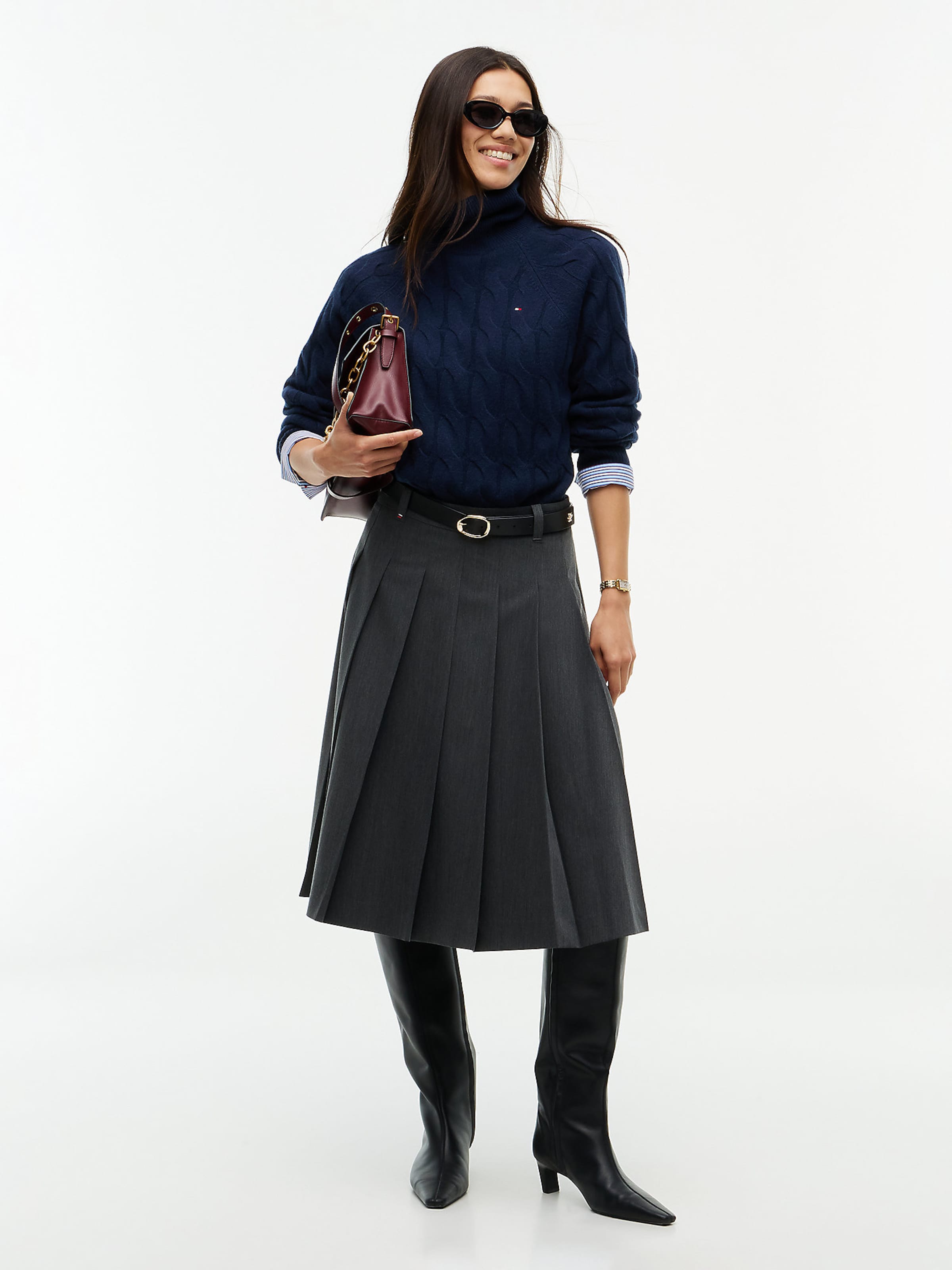 TOMMY HILFIGER Rok in Grijs: voorkant