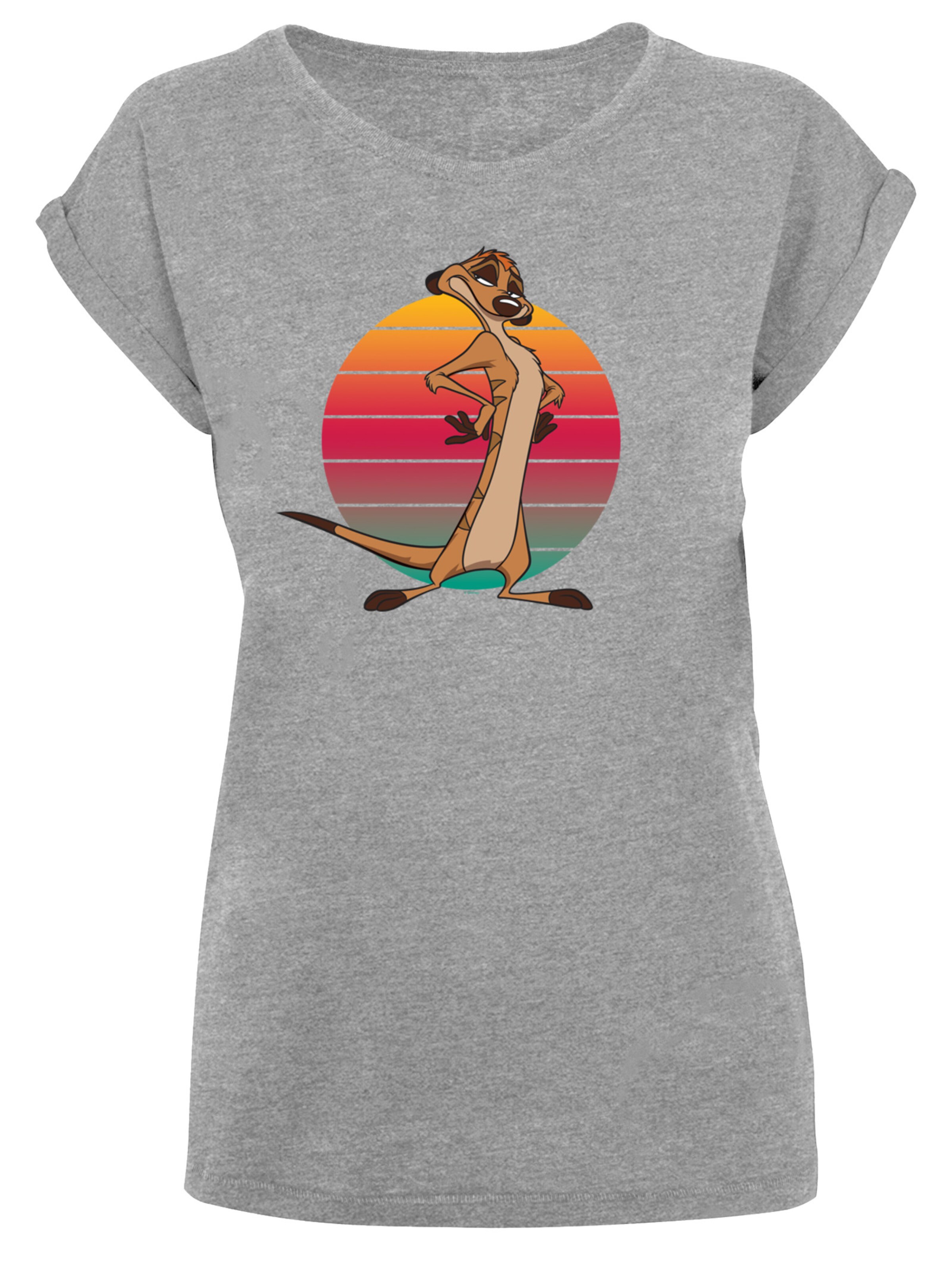 F4NT4STIC T-Shirt 'Disney König der Löwen Timon Sunset' in Grau: Vorderseite