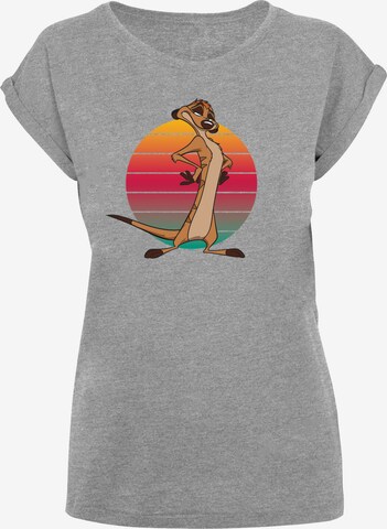 F4NT4STIC Shirt 'Disney König der Löwen Timon Sunset' in Grijs: voorkant