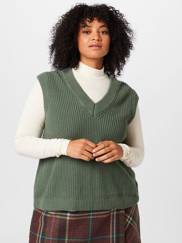 Vila Curve Sweater in Green: front